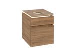 Villeroy und Boch Legato Waschtischunterschrank B566L0RH 45x55x50cm, Waschtisch mittig, mit LED-Beleuchtung, Kansas Oak