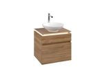 Villeroy und Boch Legato Waschtischunterschrank B568L0RH 60x55x50cm, Waschtisch mittig, mit LED-Beleuchtung, Kansas Oak