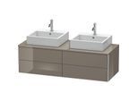 Duravit XSquare Waschtisch-Unterschrank XS4916B8989 140x40x54,8cm, 4 Schubkästen, beidseitig, Flannel Grey hochglanz