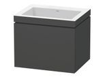 Duravit L-Cube Waschtisch-Unterschrank LC6916N4949 60 x 48 cm, ohne Hahnloch, graphit matt, 1 Auszug