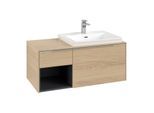 Villeroy und Boch Subway 3.0 Waschtisch-Unterschrank C571L0VJ 100,1x42,25x51,6cm, mit LED/Griff Aluminium glänzend, nordic oak