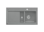 Villeroy und Boch Subway 60 Einbauspüle 677002SL links, mit Ablaufgarnitur, Excenterbetätigung, 1000 x 510 mm, stone CeramicPlus