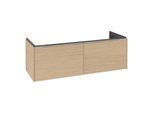 Villeroy und Boch Subway 3.0 Waschtisch-Unterschrank C567L0VJ 127,2x42,9x47,8cm, mit LED/Griff Aluminium glänzend, nordic oak