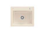 Villeroy und Boch Subway 60 S Einbauspüle 330902FU mit Ablaufgarnitur, Excenterbetätigung, 600 x 510 mm, ivory CeramicPlus