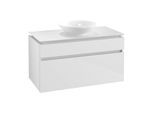 Villeroy & Boch Legato Waschtischunterschrank B57200DH 100x55x50cm, Glossy White