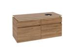 Villeroy und Boch Legato Waschtischunterschrank B58200RH 120x55x50cm, Waschtisch mittig, Kansas Oak