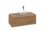 Villeroy und Boch Legato Waschtischunterschrank B57100RH 100x38x50cm, Waschtisch mittig, Kansas Oak