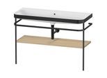 Duravit Happy D.2 Plus Möbelwaschtisch-Kombination HP4739N71710000 117,5x49cm, mit Metallkonsole, ohne Hahnloch, mediterrane Eiche