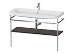 Duravit Happy D.2 Plus Möbelwaschtisch-Kombination HP4839O69690000 117,5x49cm, mit Metallkonsole, 1 Hahnloch, nussbaum gebürstet