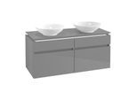 Villeroy & Boch Legato Waschtischunterschrank B584L0FP 120x55x50cm, mit LED-Beleuchtung, Glossy Grey