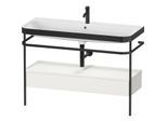 Duravit Happy D.2 Plus Möbelwaschtisch-Kombination HP4744O39390000 117,5x49cm, mit Metallkonsole, 1 Hahnloch, nordic weiß seidenmatt