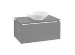 Villeroy & Boch Legato Waschtischunterschrank B569L0FP 80x38x50cm, mit LED-Beleuchtung, Glossy Grey