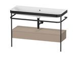 Duravit Happy D.2 Plus Möbelwaschtisch-Kombination HP4744N75750000 117,5x49cm, mit Metallkonsole, ohne Hahnloch, leinen