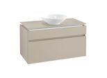 Villeroy & Boch Legato Waschtischunterschrank B572L0VK 100x55x50cm, mit LED-Beleuchtung, Soft Grey