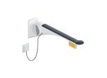 Hewi 802 LifeSystem Stützklappgriff 802.50.47060GU 750, weiß hochglanz/anthrazit matt, Funktaste, links