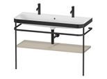 Duravit Happy D.2 Plus Möbelwaschtisch-Kombination HP4759O60600000 117,5x49cm, mit 1 Hahnloch, Metallkonsole, taupe seidenmatt