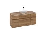 Villeroy und Boch Legato Waschtischunterschrank B57800RH 120x55x50cm, Waschtisch mittig, Kansas Oak