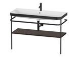 Duravit Happy D.2 Plus Möbelwaschtisch-Kombination HP4739O69690000 117,5x49cm, mit Metallkonsole, 1 Hahnloch, nussbaum gebürstet