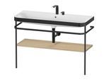 Duravit Happy D.2 Plus Möbelwaschtisch-Kombination HP4739E71710000 117,5x49cm, mit Metallkonsole, 2 Hahnlöcher, mediterrane Eiche