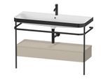 Duravit Happy D.2 Plus Möbelwaschtisch-Kombination HP4744O60600000 117,5x49cm, mit Metallkonsole, 1 Hahnloch, taupe seidenmatt