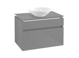 Villeroy & Boch Legato Waschtischunterschrank B570L0FP 80x55x50cm, mit LED-Beleuchtung, Glossy Grey