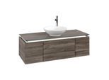 Villeroy und Boch Legato Waschtischunterschrank B577L0RK 120x38x50cm, Waschtisch mittig, mit LED-Beleuchtung, Stone Oak