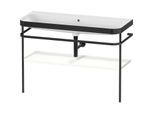 Duravit Happy D.2 Plus Möbelwaschtisch-Kombination HP4739N36360000 117,5x49cm, mit Metallkonsole, ohne Hahnloch, weiß seidenmatt