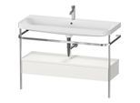 Duravit Happy D.2 Plus Möbelwaschtisch-Kombination HP4844O39390000 117,5x49cm, mit Metallkonsole, 1 Hahnloch, nordic weiß seidenmatt
