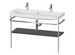 Duravit Happy D.2 Plus Möbelwaschtisch-Kombination HP4849O80800000 117,5x49cm, 1 Hahnloch, mit Metallkonsole, graphit supermatt