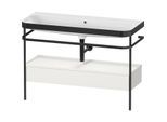 Duravit Happy D.2 Plus Möbelwaschtisch-Kombination HP4744N39390000 117,5x49cm, mit Metallkonsole, ohne Hahnloch, nordic weiß seidenmatt