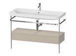 Duravit Happy D.2 Plus Möbelwaschtisch-Kombination HP4844O60600000 117,5x49cm, mit Metallkonsole, 1 Hahnloch, taupe seidenmatt
