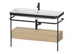 Duravit Happy D.2 Plus Möbelwaschtisch-Kombination HP4744O71710000 117,5x49cm, mit Metallkonsole, 1 Hahnloch, mediterrane Eiche