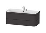 Duravit Happy D.2 Plus Möbelwaschtisch-Unterschrank HP4639E80800000 117,5x49cm, 2 Schubkästen, 2 Hahnlöcher, graphit supermatt
