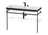 Duravit Happy D.2 Plus Möbelwaschtisch-Kombination HP4739E36360000 117,5x49cm, mit Metallkonsole, 2 Hahnlöcher, weiß seidenmatt