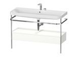 Duravit Happy D.2 Plus Möbelwaschtisch-Kombination HP4844E36360000 117,5x49cm, mit Metallkonsole, 2 Hahnlöcher, weiß seidenmatt
