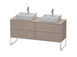 Duravit XSquare Waschtisch-Unterschrank XS4927B4343 160x53,8x54,8cm, 4 Auszüge, beidseitig, Basalt matt