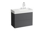 LAUFEN Kartell Waschtisch-Unterschrank H4076080336421 88x60x45cm, 2 Schubladen, schiefergrau