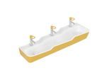 Villeroy und Boch O.novo kids Reihenwaschtisch 4A0813BCP5 130 x 43 cm, für 3x 1-Loch Armaturen, ohne Überlauf, Sunshine Yellow