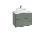 Villeroy und Boch Finion Waschtischunterschrank G08100GM 80x60,3x50,1cm, Emotion, Abdeckplatte white matt, Olive Matt Lacquer