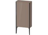 Duravit XViu Halbhochschrank XV1306RB286 50x24x89cm, schwarz matt, Tür rechts, cappucino hochglanz