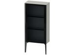 Duravit XViu Halbhochschrank XV1361LB207 50x24x89cm, Glastür, schwarz matt, Tür links, betongrau matt