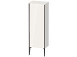 Duravit XViu Halbhochschrank XV1326RB285 50x36x133cm, schwarz matt, Tür rechts, weiß hochglanz