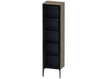 Duravit XViu Hochschrank XV1376LB235 50x36x177cm, Glastür, schwarz matt, Tür links, Eiche terra