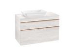 Villeroy und Boch Venticello Waschtisch-Unterschrank A94205E8 95,7 x 60,6 x 50,2 cm, Waschtisch links, Griff Copper, White Wood