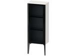 Duravit XViu Halbhochschrank XV1360RB222 40x24x89cm, Glastür, schwarz matt, Tür rechts, weiß hochglanz