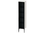 Duravit XViu Hochschrank XV1375LB285 40x36x177cm, Glastür, schwarz matt, Tür links, weiß hochglanz