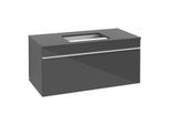 Villeroy und Boch Venticello Waschtisch-Unterschrank A94602FP 95,7 x 43,6 x 50,2 cm, Waschtisch mittig, Griff White, Glossy Grey