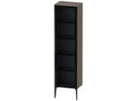 Duravit XViu Hochschrank XV1376LB290 50x36x177cm, Glastür, schwarz matt, Tür links, flannel grey seidenmatt
