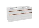 Villeroy und Boch Venticello Waschtisch-Unterschrank A94405E8 125,7 x 60,6 x 50,2 cm, Griff Copper, White Wood