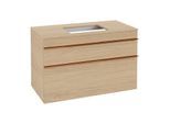 Villeroy und Boch Venticello Waschtisch-Unterschrank A94105VJ 95,7 x 60,6 x 50,2 cm, Waschtisch mittig, Griff Copper, nordic oak